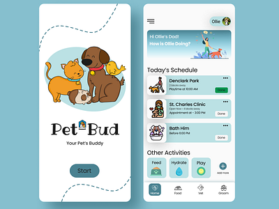 Pet Caring App app design designer illustration logo minimal typography ui ux