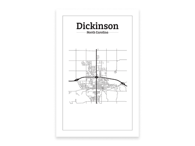 Dickinson City Map city illustrator map poster roadmap simple design vector