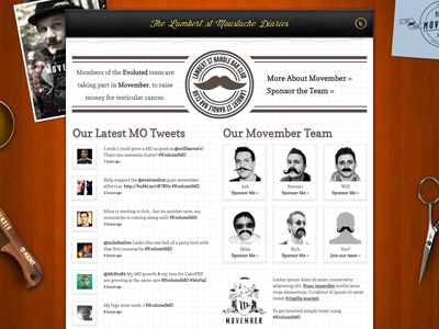 Movember page 2011 mo moustache movember pad paper website wood