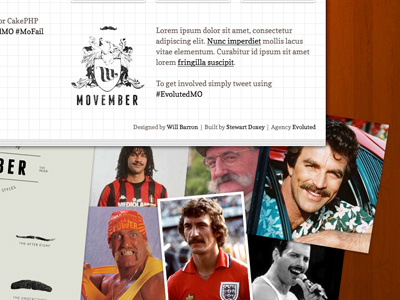 Movember 2011 Footer Detail mo moustache movember pad paper website wood