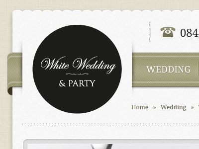 Wedding Ribbon Navigation ecommerce paper ribbon texture website wedding
