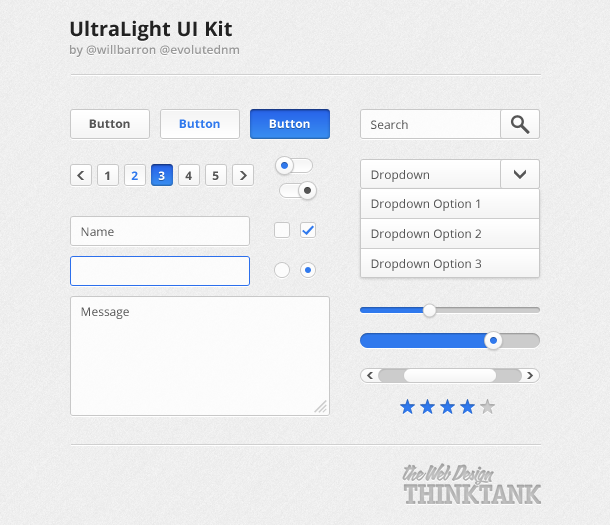 Ultralight Ui Kit Free psd by Will Barron on Dribbble