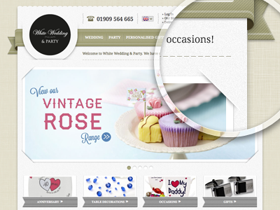 Wedding Homepage banner ecommerce paper ribbon slider texture website wedding