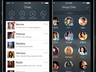 Chats&Group Chat app background chat group chat ios ios7 iphone search social ue ui