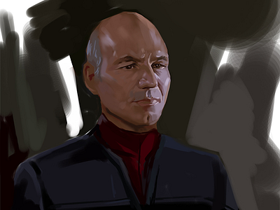 Captain Jean-Luc Picard captain enterprise painting picard star trek starship