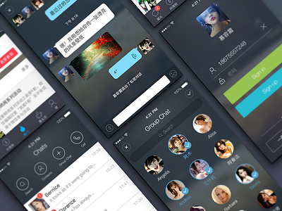 Social App app background chat group chat ios iphone search social ue ui