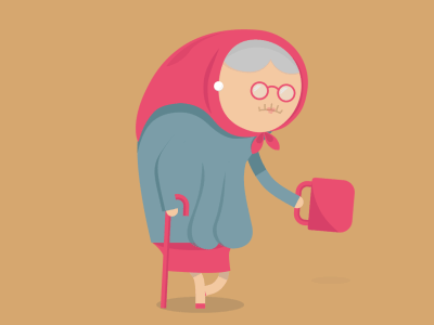 Old Lady (running) by Carrot Creative on Dribbble