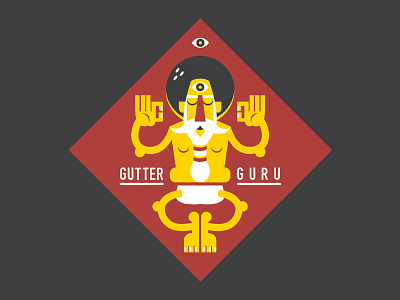 Gutter Guru | Dustin's concept badge bowl bowling guru gutter illustration logo