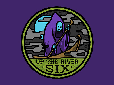 "River Six" | Ben Cochrane badge bowl bowling death guru gutter illustration logo river