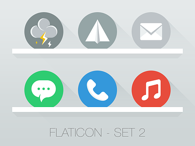 Flaticon Set 2 cloud flat icon mail message music phone plane
