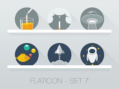 Flaticon Set 7 cigarette eva flat icon juice ocean rocket ufo