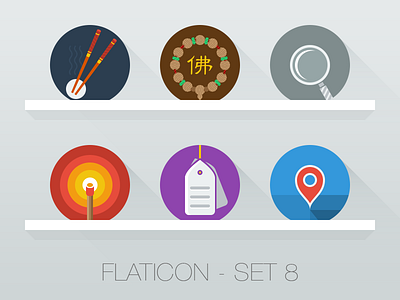 Flaticon Set 8 bracelet chopstick flat icon map match search tag
