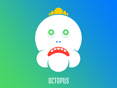 Octopus brand character flat ios7 king logo octopus