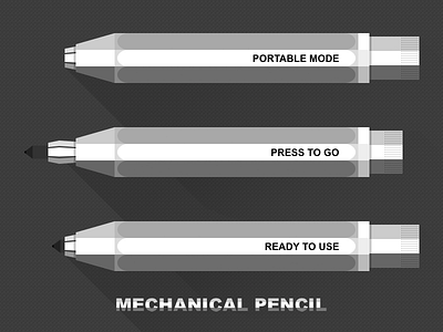 Mechanical Pencil flat icon illustration mechanical pencil