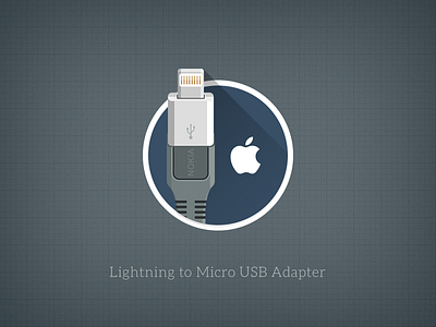 Lightning to Micro USB Adapter apple cord flat icon lightning thunderbolt usb