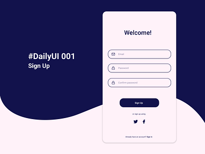 Sign up design app dailyui design figma minimal ui uidesign uidesignchallenge ux