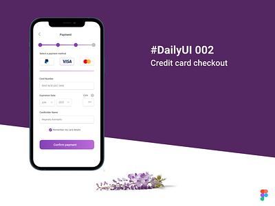 Credit card checkout app dailyui design figma ui uidesign uidesignchallenge ux