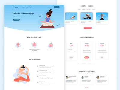 Yoga landing page adobe illustrator design figma minimal ui uidesign yoga