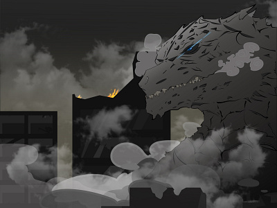 Godzilla background character design drawing fanart godzilla graphicdesign illustration illustrator monster wallpaper