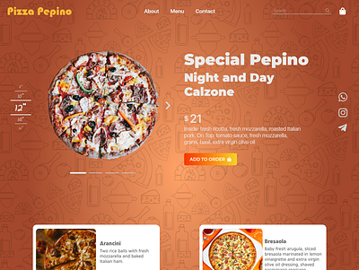 Pizza - Web Page design food graphic design illustration pizza ui web webdesign