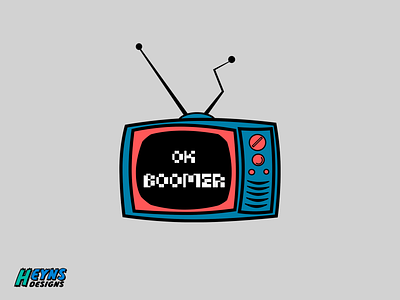 OK Boomer cartoon design flat graphic icon logo modern sleek vector