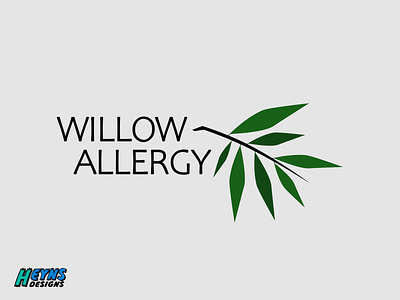 Willow Allergy design flat graphic icon logo modern sleek vector