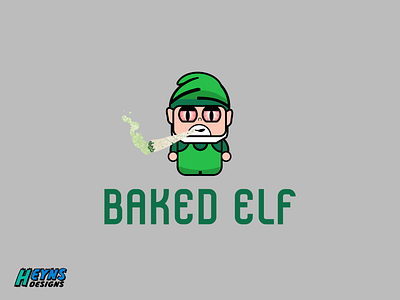 Baked Elf cartoon design flat graphic icon logo modern sleek vector weed logo