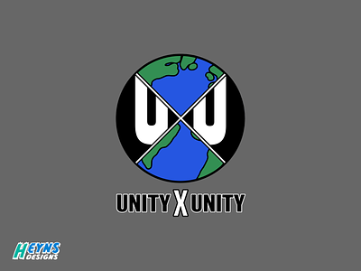 Unity X Unity cartoon design flat graphic icon logo modern sleek vector