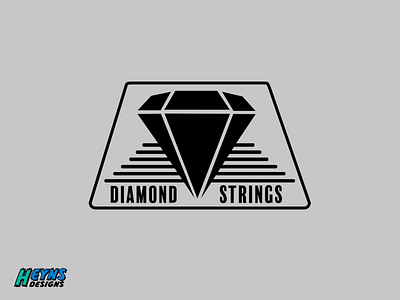 Diamond Strings design flat graphic icon logo modern sleek vector