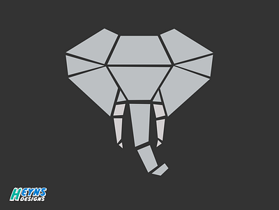 Ori Elephant design flat graphic icon modern sleek vector