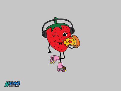 Freckles Strawberry cartoon design fun graphic icon illustration vector