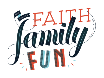Faith Family Fun custom type logo logo lockup typography