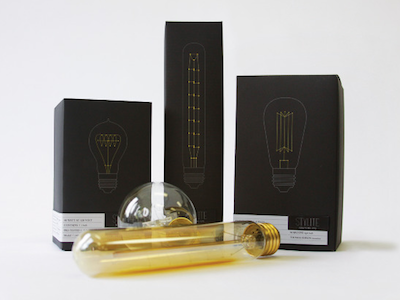 Stylite Packaging edison elegant fashion filament high fashion light bulbs modern packaging pattern product design retro industrial aesthetic rustic vintage