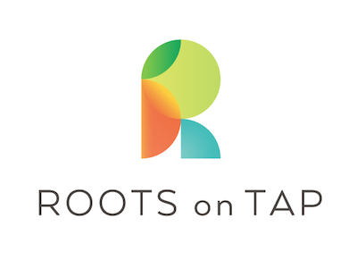 Roots on Tap Logo blends branding dallas juices local logo organic