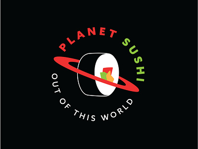 Planet Sushi Logo artwork brand brand logo branding business logo design food illustration food logo graphic design illustration logo logo design rebrand restaurant logo sushi sushi logo