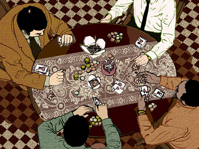 Poker illustration vintage illustration