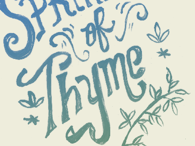 Sprinkle of Thyme hand lettering illustration typography