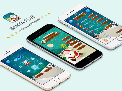 Santa Flee Game game graphicdesign mobileapp uxui