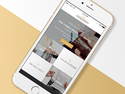 Church News App app application church homescreen mobile uiux