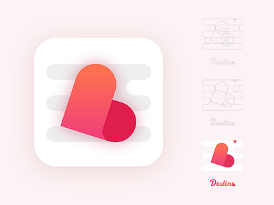 Icon Destino app application dating graphic icon logo mobile sketch ui uiux ux