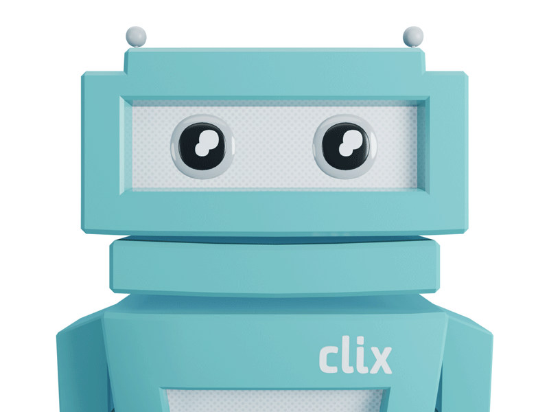 Studyclix's Clix Robot 3d animation blender mascot mascotdesign studyclix studyclix