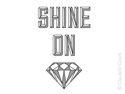 Shine On You Crazy Diamond diamond illustration pink floyd song type typography