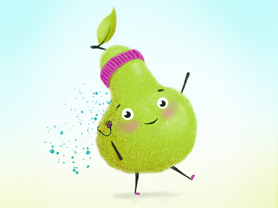 Workout Pear exercise fruit healthy illustration pear procreate