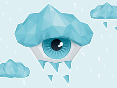 Eye In The Sky 3d blue eye illustration illustrator polygons sky surreal vector