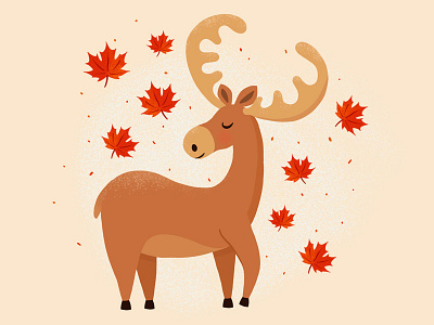 Fall moose autumn cute fall illustration moose procreate