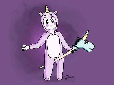 Dare to dream cute digital illustration fun illustration imagine procreate unicorn whimsical