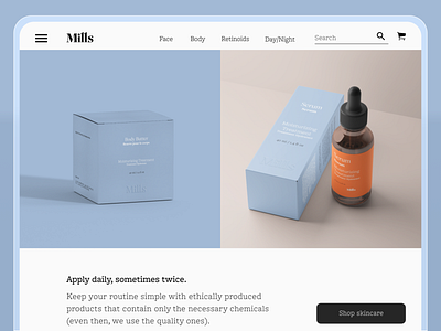 Mills branding ui web design