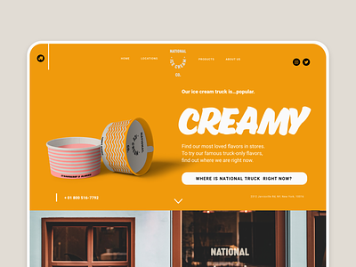 National Ice Cream ui web design
