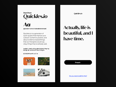 Quickles.io style sheet branding style sheet ui