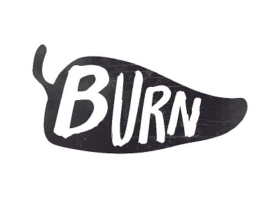 Burn hand drawn illustration logo
